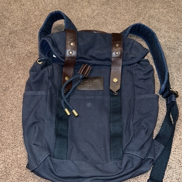 Lands' End Bags Bogo Free Sale Lands End Waxed Canvas Backpack Navy Blue Poshmark